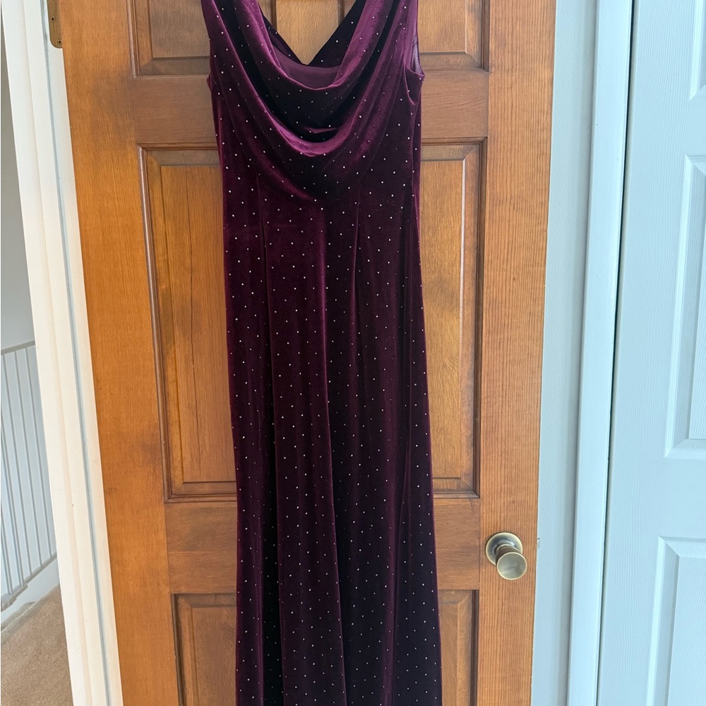 Elegant Burgundy Velvet Dress